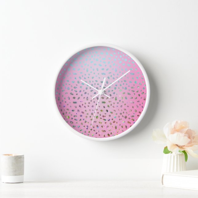 Horloge Parties scintillant rose Cheetah Imprimer (Maison)