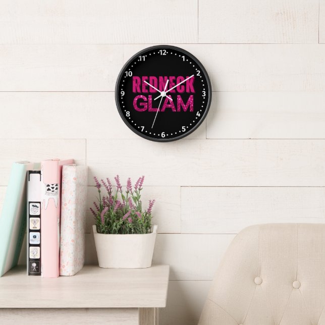 Horloge Parties scintillant rose glam (Salle de lecture)