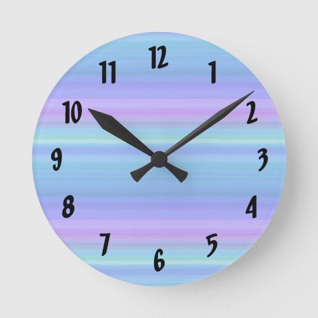 Horloge Pastel Rainbow Blue violet vert (Recto)
