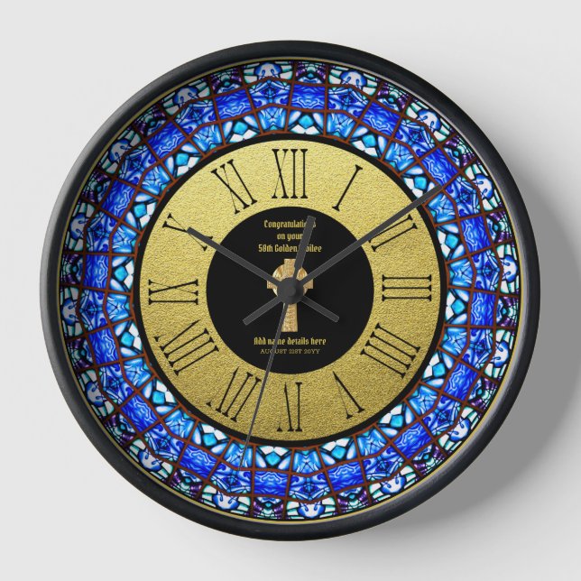 Horloge Pasteur Priest Cabinet Anniversary Stained Glass (Recto)