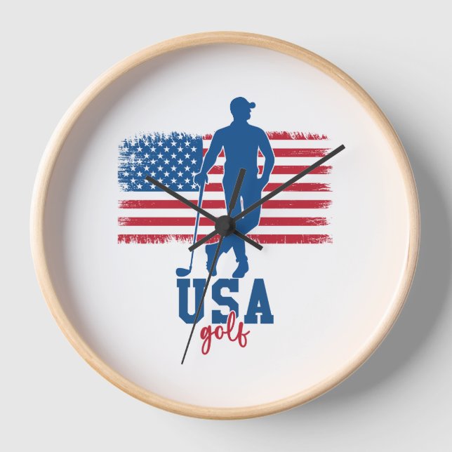 Horloge Patriotic Golf USA (Recto)