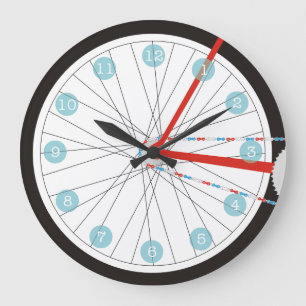 Horloge patriotique de roue de vélo en rouge, le