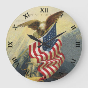 Horloge patriotique - Eagle et drapeau