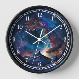 Horloge Paysage cosmique des montagnes