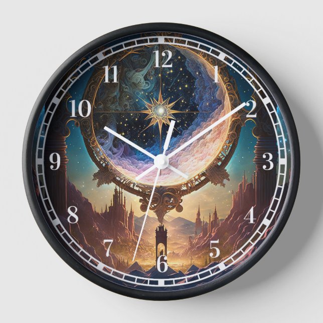 Horloge Paysage spatial de l'Imaginaire cosmique (Recto)