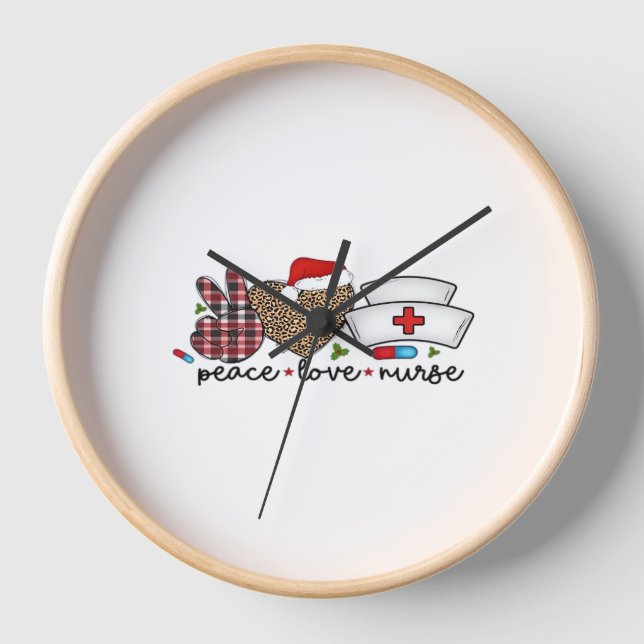 Horloge Peace Love Nurse, T-shirt classique Halloween (Recto)