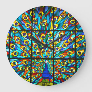 Horloge Peacock en verre tendu