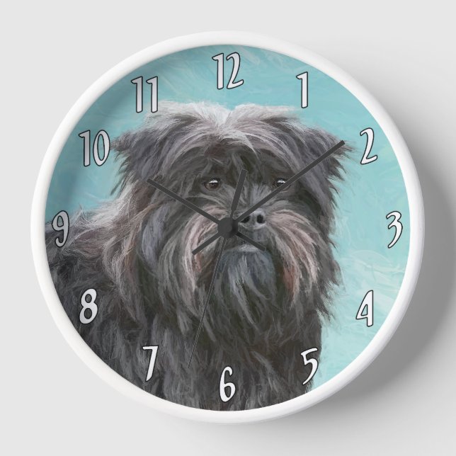 Horloge Peinture Affenpinscher - Joli art original chien (Recto)