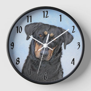Horloge Peinture Beauceron - Art de chien original mignon