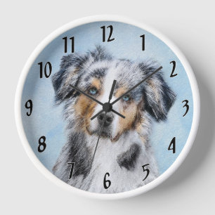 Horloge Peinture Berger Américain Miniature - Art Canin
