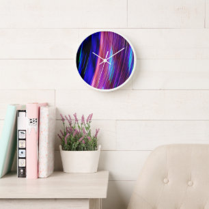 Horloge Peinture claire en néon rose 1