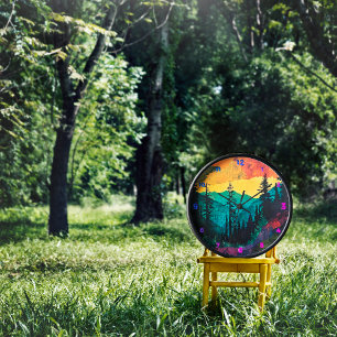 Horloge Peinture de paysage coloré Arbres