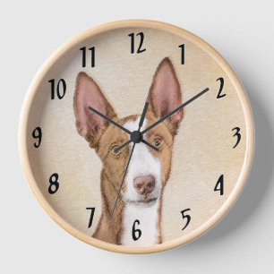 Horloge Peinture de Podenco d'Ibiza - Drôle d'Art Original