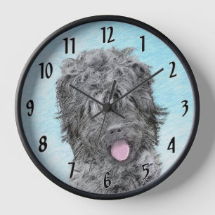 Horloge Peinture de Terrier Noir Russe - Chien Original Mi