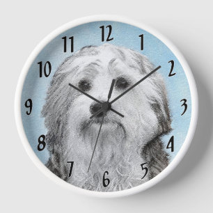 Horloge Peinture Lowchen - Cute Original Chien Art