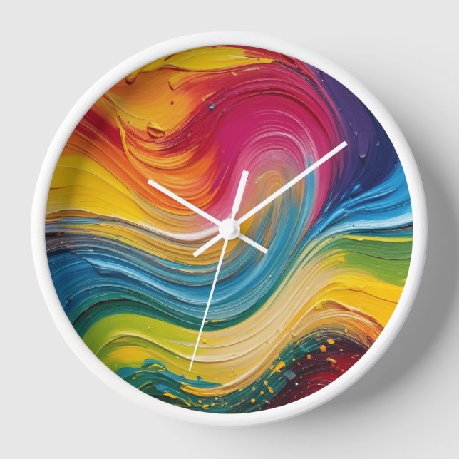Horloge Peinture Mélange Mur Art de Couleur (Recto)