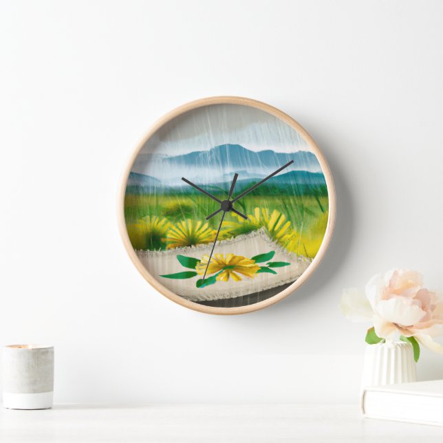 Horloge Peinture saison des pluies (Maison)