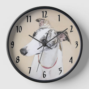 Horloge Peinture Whippet - Jolie art original chien