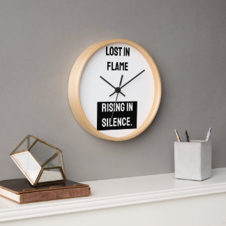 Horloge Perdu dans la flamme se lève dans le silence horlo