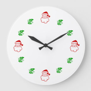 Horloge - Père Noël et Holly