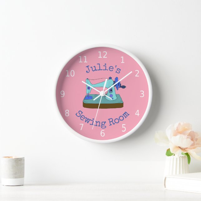 Horloge Personalised your name, sewing room (Maison)
