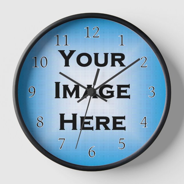 Horloge Personnalisée Avec Chiffres Noirs Minces B (Recto)