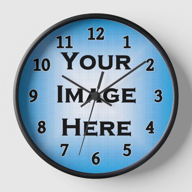 Horloge Personnalisée Avec Numéros Noirs Blancs (Recto)