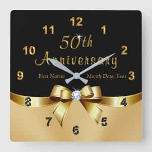Horloge personnalisée du 50e anniversaire de Black