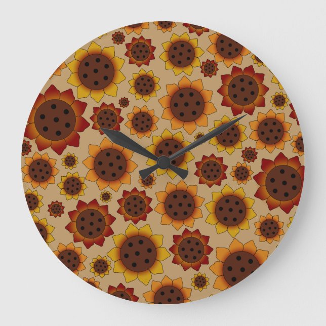 Horloge personnalisée du mur de tournesol (Recto)