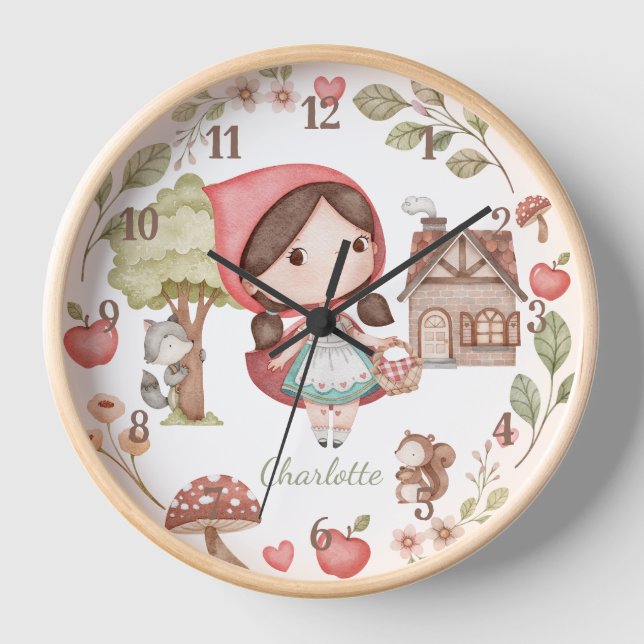 Horloge Petit Chaperon Rouge Cute Whimsical (Recto)