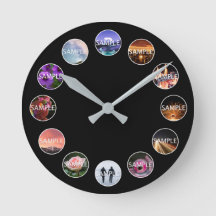 Horloge photo blanche personnalisée encadrée 12