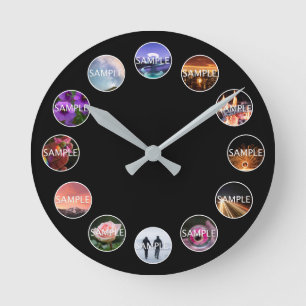 Horloge photo blanche personnalisée encadrée 12 