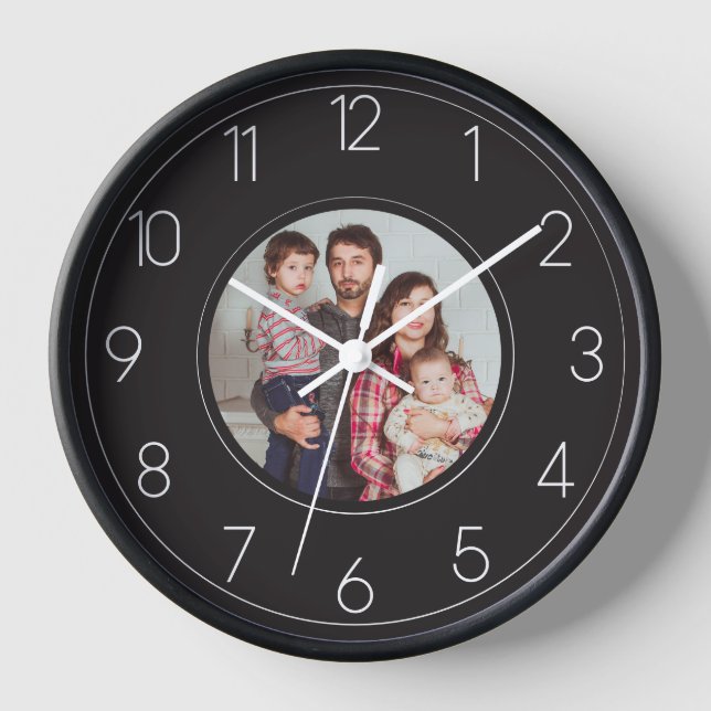 Horloge Photo Custom Family Personalized Wall Clock (Recto)