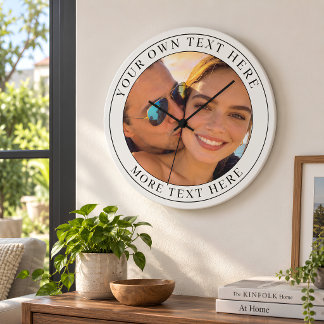 Horloge Photo et texte personnalisés