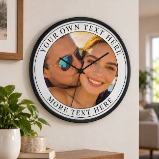 Horloge Photo et texte personnalisés