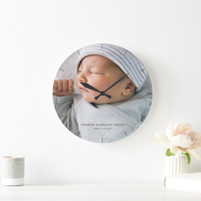 Horloge photo pour bébé nouveau-né (Maison)
