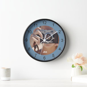 Horloge Photographe bleu sur mesure