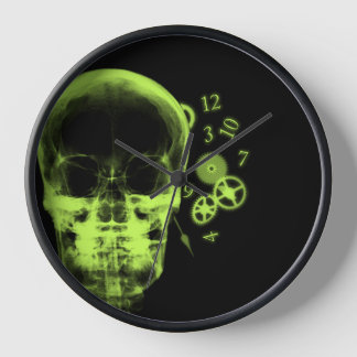 Horloge Pièces de crâne et d'horloge à rayons X - Vert cha