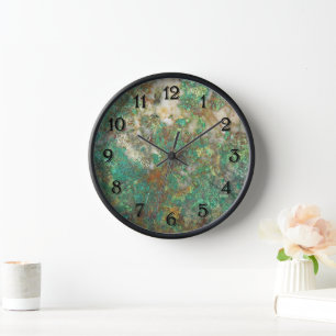 Horloge Pierre minérale Serpentine/Chrysocolla verte