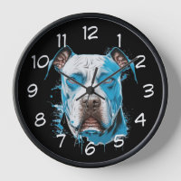 Pitbull blanc aux yeux bleus
