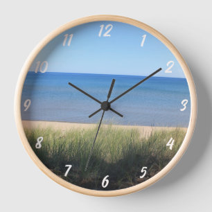 Horloge Plage Ocean Water Sky Blue Green Shore Cadeau Pitt
