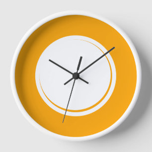 Horloge Plaisant Coloré Jaune doré Rim Ombre Blanc Centre