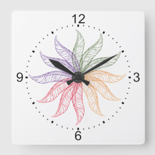 Horloge - Plumes colorées