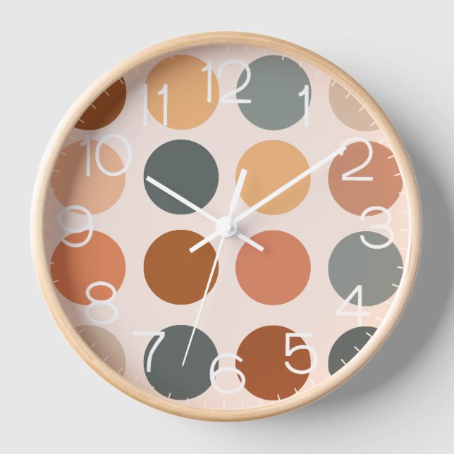 Horloge Points Boho rétro neutres (Recto)