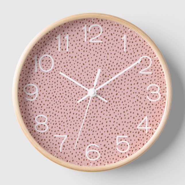 Horloge Points Brown rose & Boho Terracotta Monogramme (Recto)