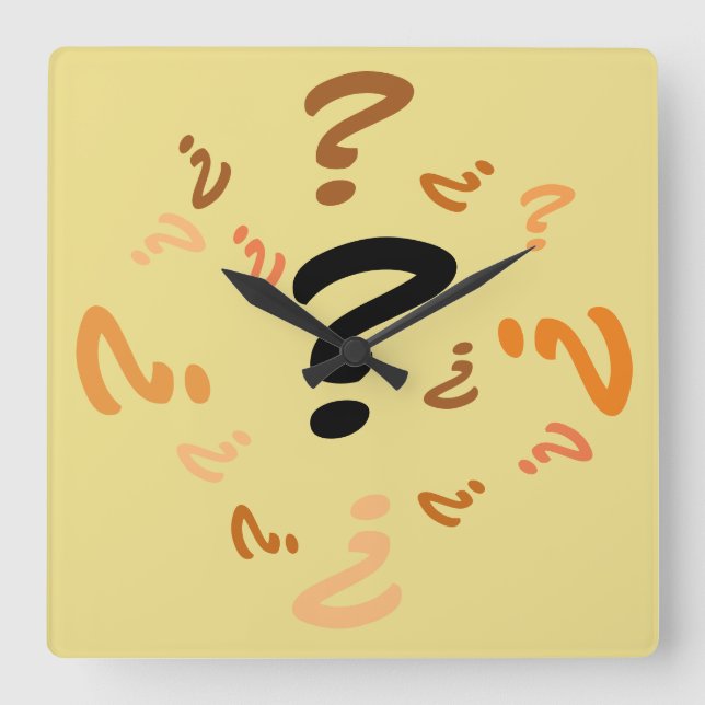 Horloge - Points de question en orange et Brown (Recto)