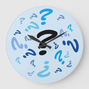 Horloge - Points d'interrogation en bleu