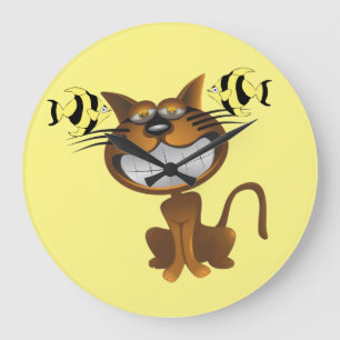 Horloge Poisson Chat