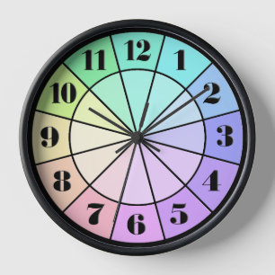 Horloge Ponts à tarte pastel Rainbow