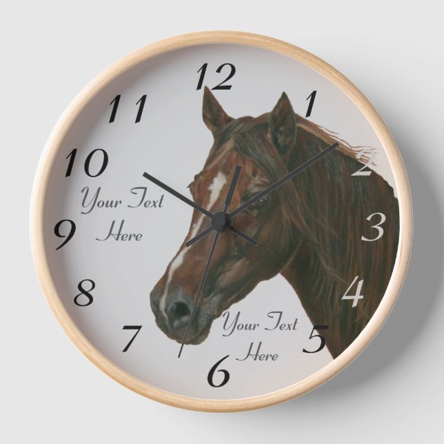 Horloge portrait équin de marron de châtaigne (Recto)